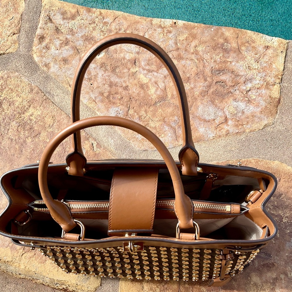 MICHAEL Michael Kors Brown Tote with Gold Accents - Picture 4 of 6